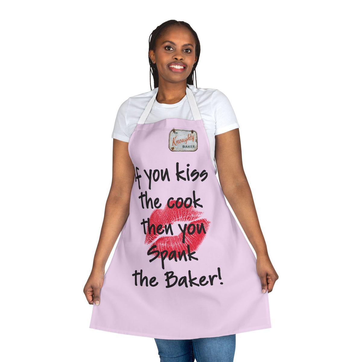Her Bakers Apron — "If You Kiss the Cook Then You Spank the Baker" Funny Baking Apron