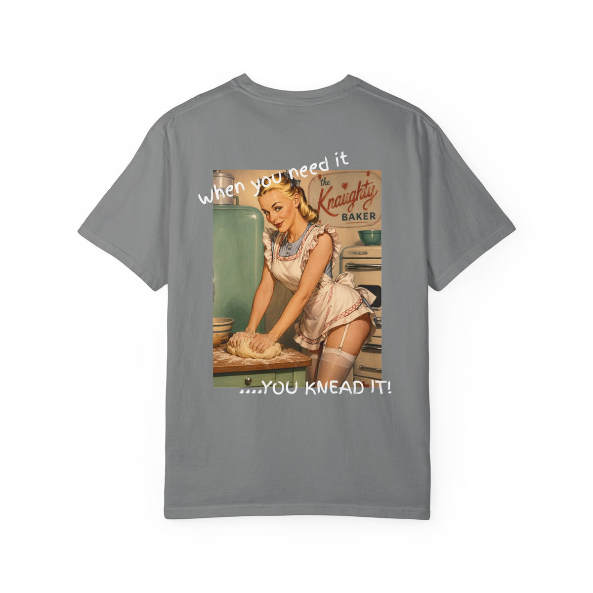 Pin-Up Bakers T-Shirt — "The Naughty Baker" Retro Kitchen Graphic Tee